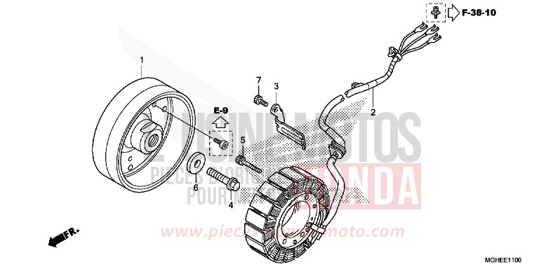 GENERATOR for VFR1200X Dual Clutch MAT PEARL GLARE WHITE (NHB54) from 2014